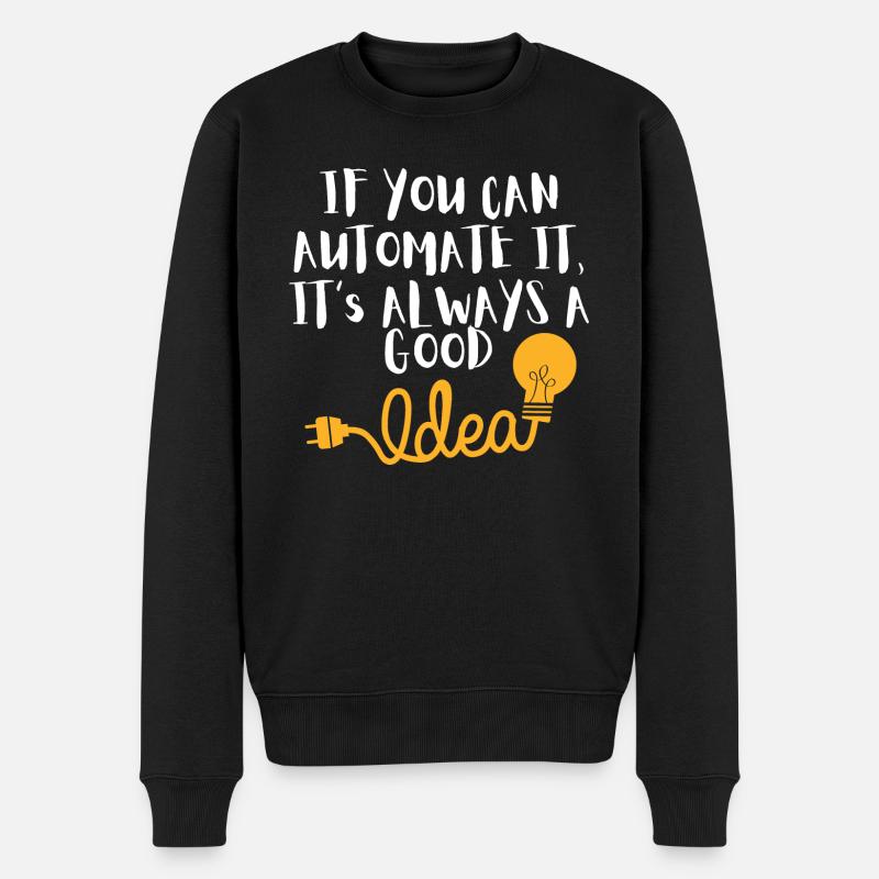 Smart Home Spruch - Männer Premium Bio Pullover - Schwarz