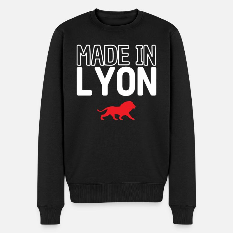 Hergestellt in Lyon - Männer Premium Bio Pullover - Schwarz