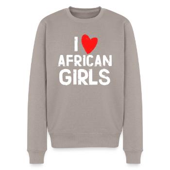 t-shirt humor I love African girls - Men's Premium Organic Jumper - taupe - Front - Nico (187cm)