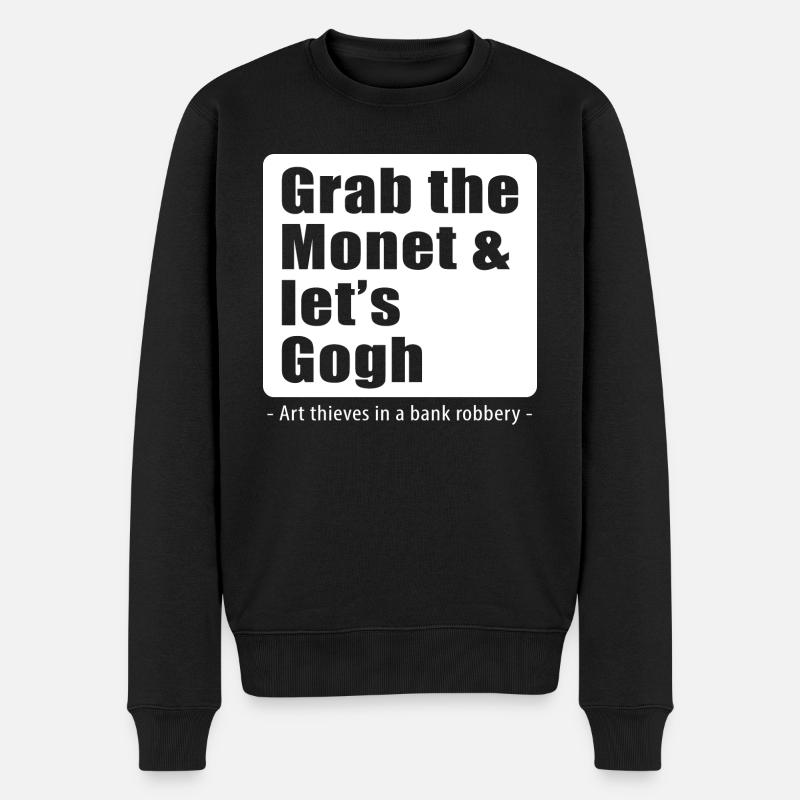 Kunst Lustig Wortspiel Monet Van Gogh - Männer Premium Bio Pullover - Schwarz