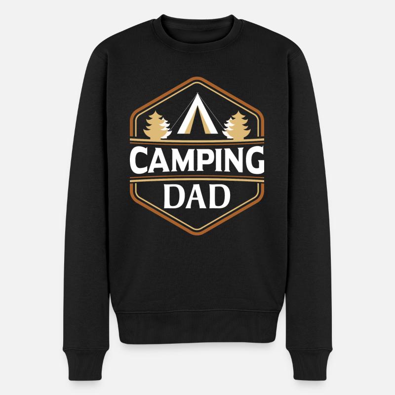 Camping papa - Pull Premium bio Homme - noir