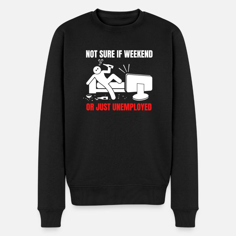 Arbeitsamt Arbeitslosengeld Unendliches Wochenende - Männer Premium Bio Pullover - Schwarz