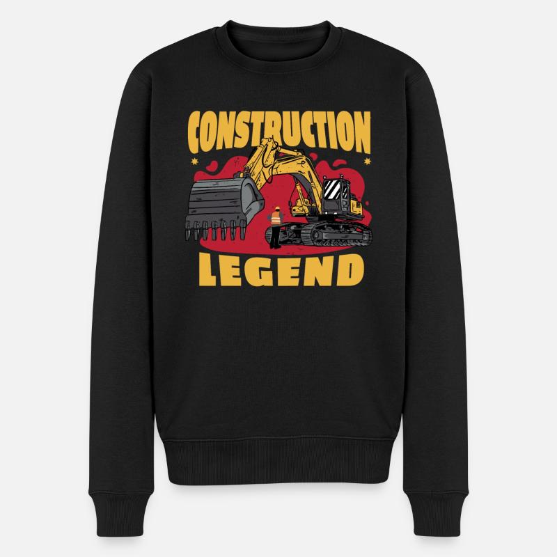 Baulegende Bagger Reparaturgeschenk Mitarbeiter - Männer Premium Bio Pullover - Schwarz