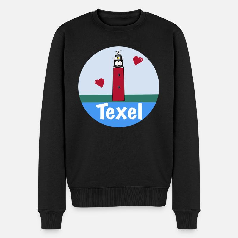Leuchtturm Eierland Texel Liebe - Männer Premium Bio Pullover - Schwarz