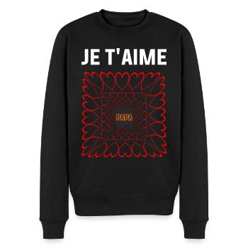 Je t'aime papa - Pull Premium bio Homme - noir - Devant - Nico (187cm)