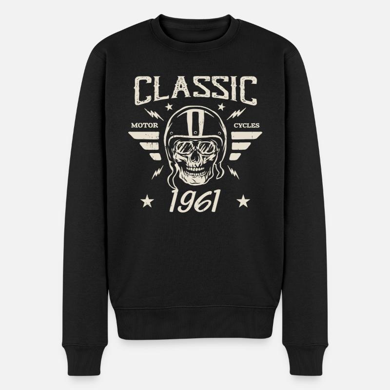Klassisches Vintage-Geburtstagsgeschenk Jahrgang 1961 - Männer Premium Bio Pullover - Schwarz
