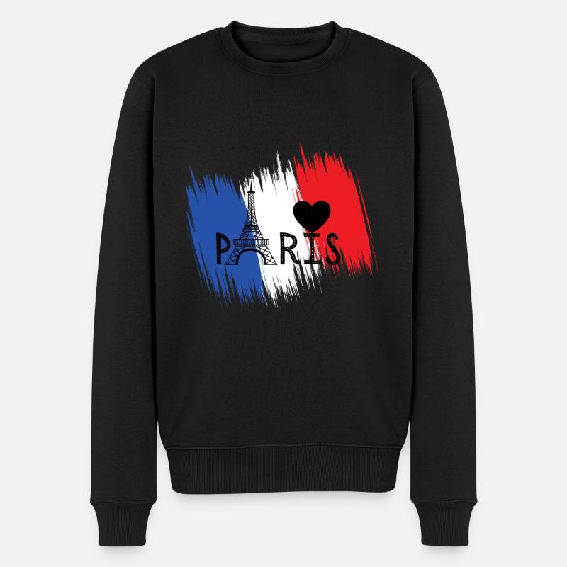 I love Paris - Pull Premium bio Homme - noir