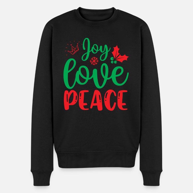 Joy love peace - humour noël - Pull Premium bio Homme - noir