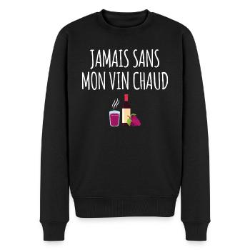 Jamais sans mon vin chaud - Pull Premium bio Homme - noir - Devant - Nico (187cm)