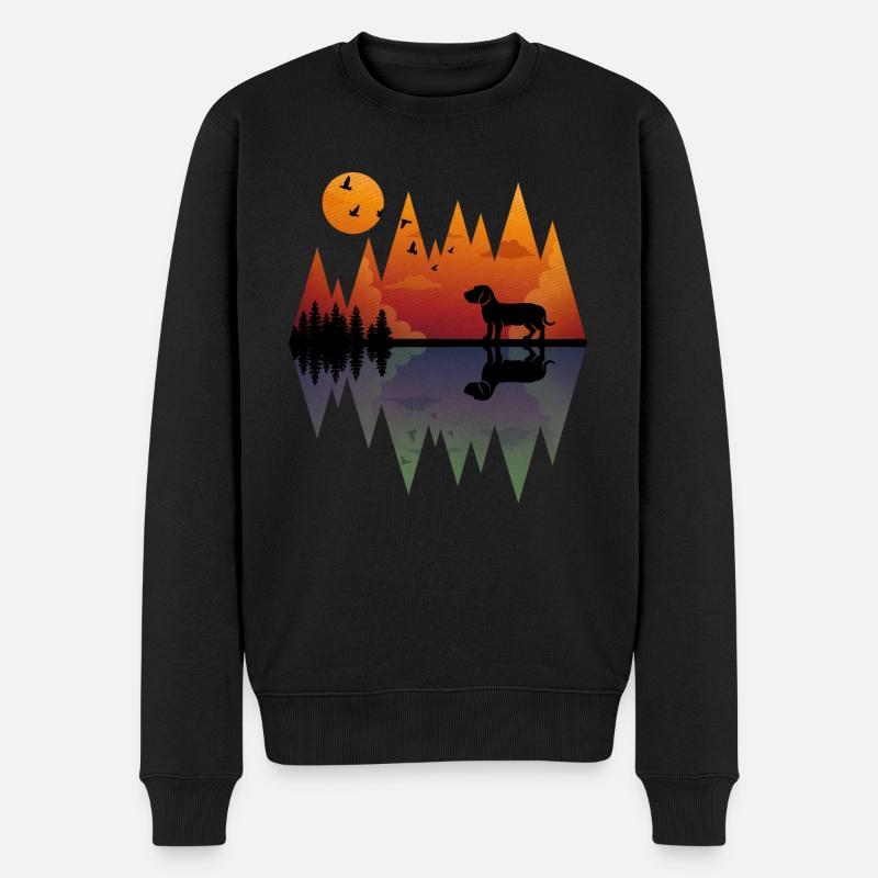 Mountain Dackel - Rauhaardackel, Teckel - Männer Premium Bio Pullover - Schwarz