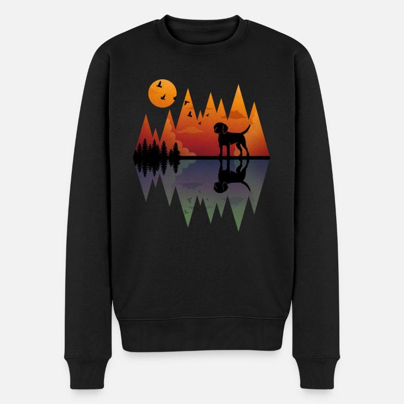 Mountain Beagle Hund - Männer Premium Bio Pullover - Schwarz