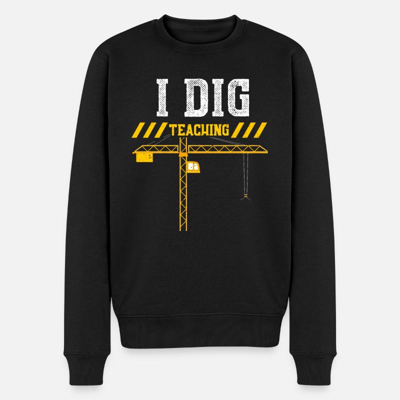 I Dig Teaching - Männer Premium Bio Pullover - Schwarz