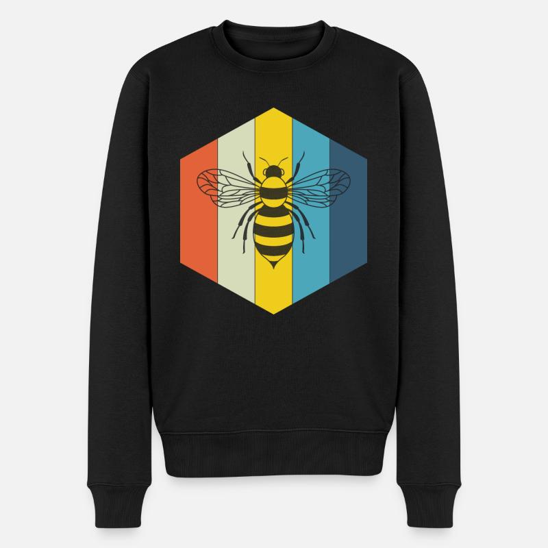 Biene Imker retro - Männer Premium Bio Pullover - Schwarz