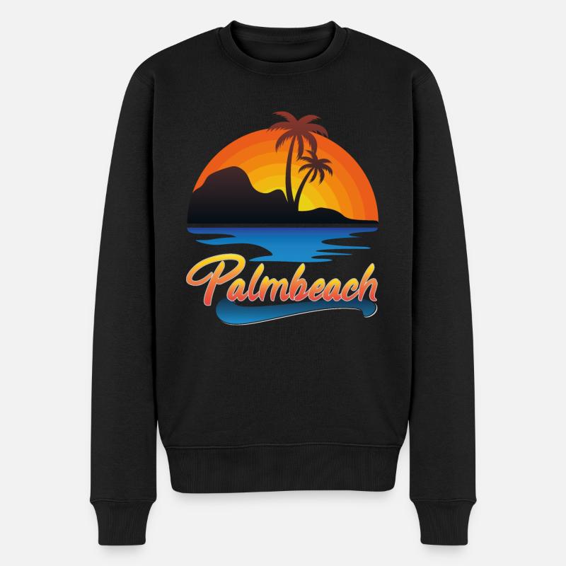 Palmbeach Sunset Design - Männer Premium Bio Pullover - Schwarz