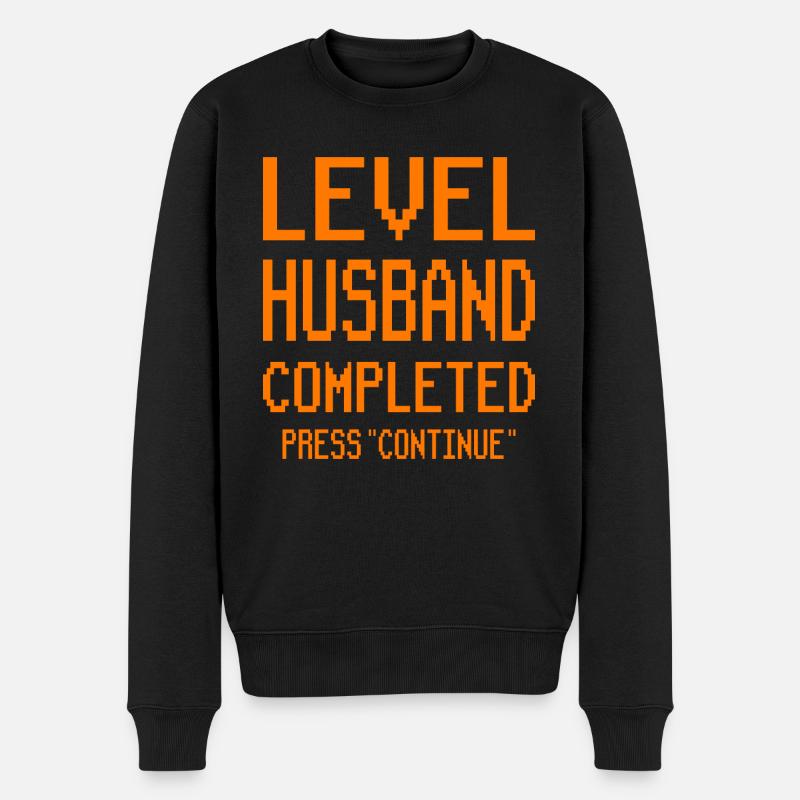 Ehemann Hochzeit Geschenk Husband Gaming - Männer Premium Bio Pullover - Schwarz