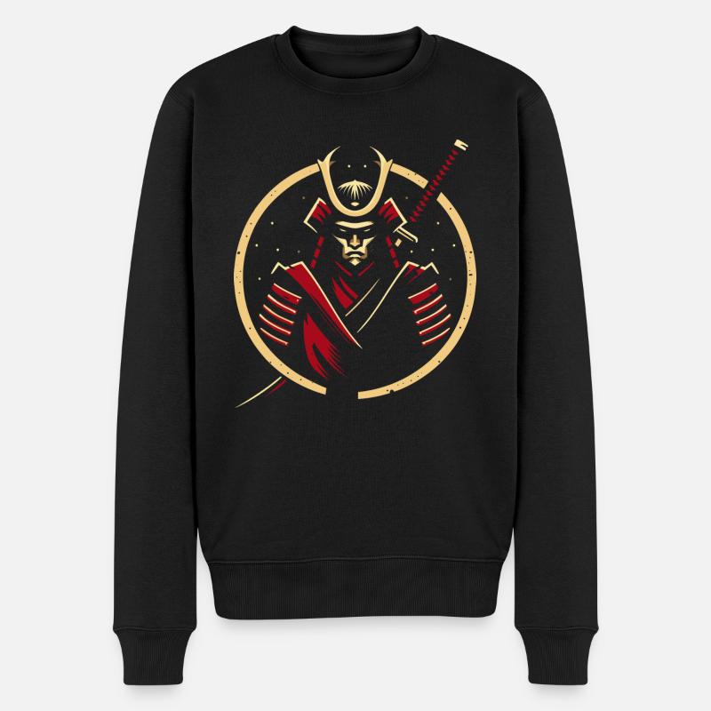 Samurai - Männer Premium Bio Pullover - Schwarz