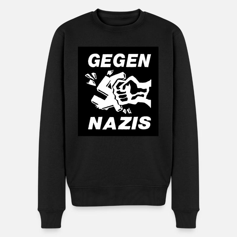 Contre les lettres blanches nazies - Pull Premium bio Homme - noir