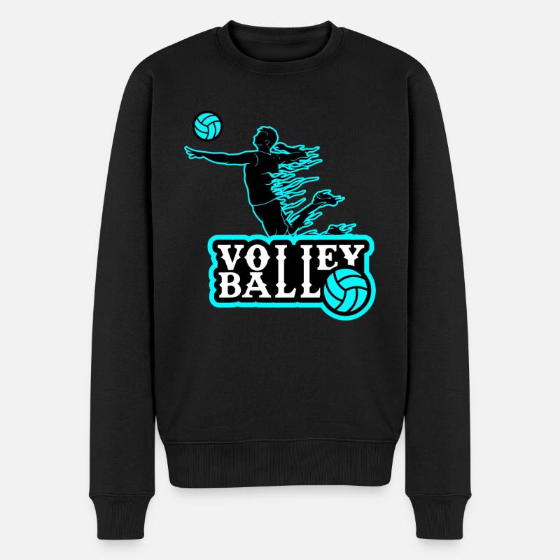 Volleyball - Männer Premium Bio Pullover - Schwarz