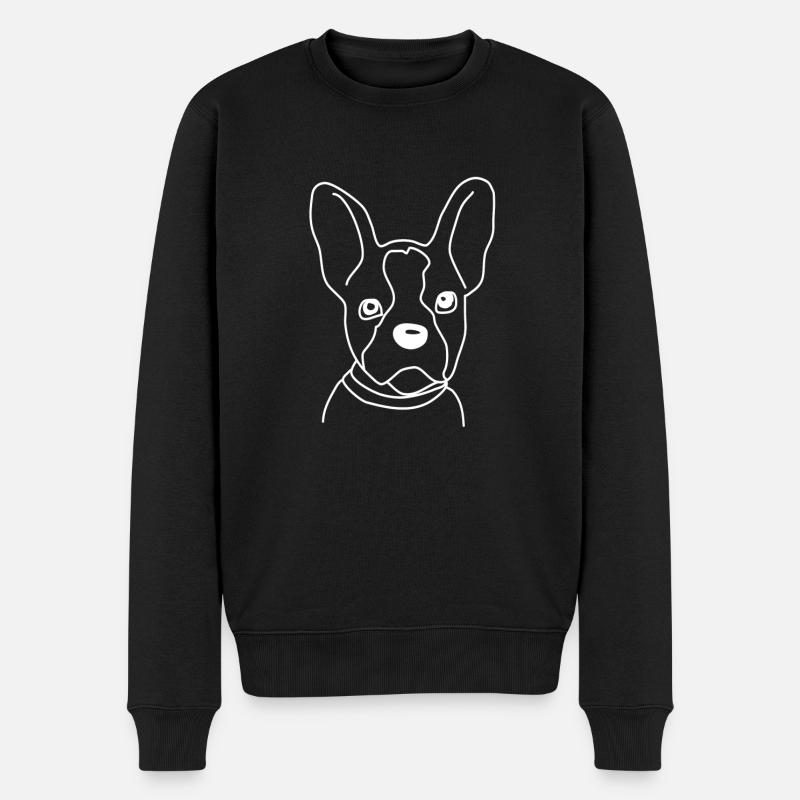 Boston Terrier - Männer Premium Bio Pullover - Schwarz