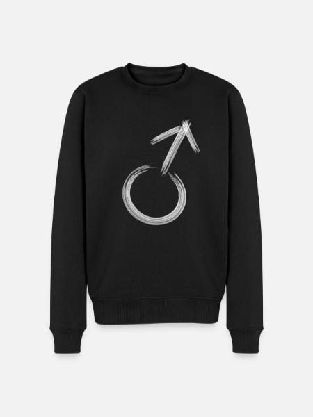 Mann Maenner Symbol - Männer Premium Bio Pullover - Schwarz