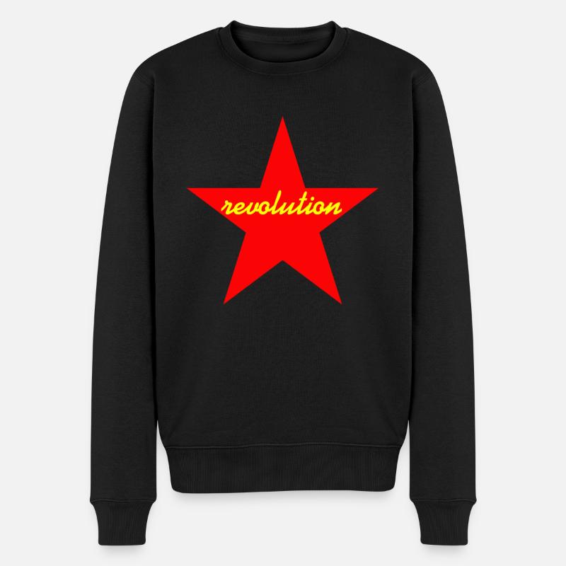 révolution étoile rouge - Pull Premium bio Homme - noir