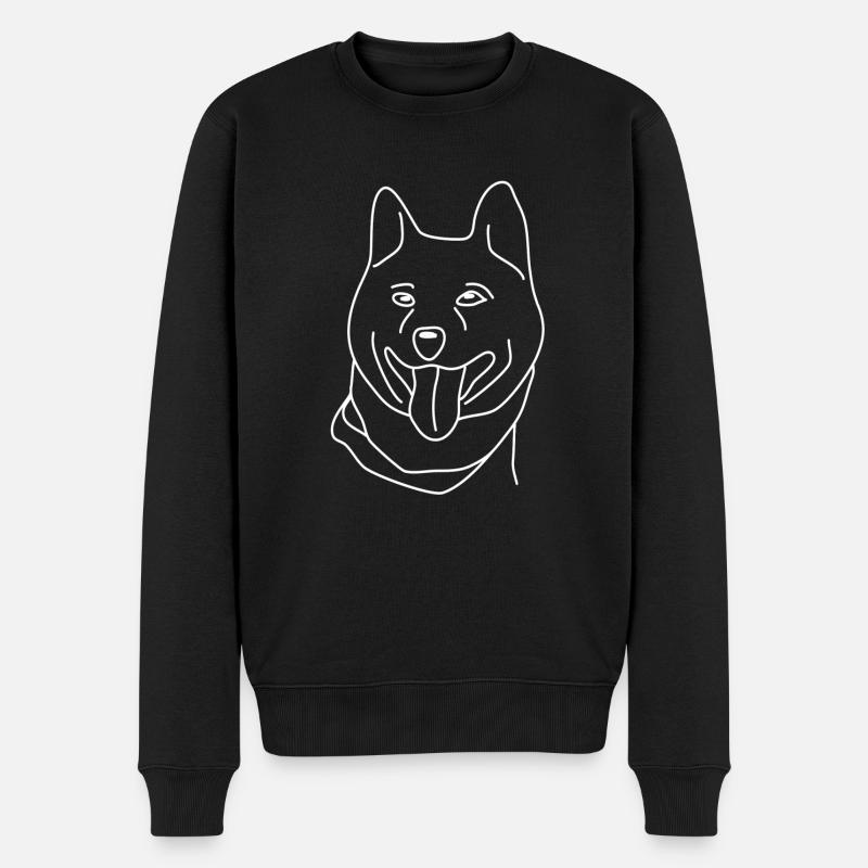 Shiba Inu - Männer Premium Bio Pullover - Schwarz