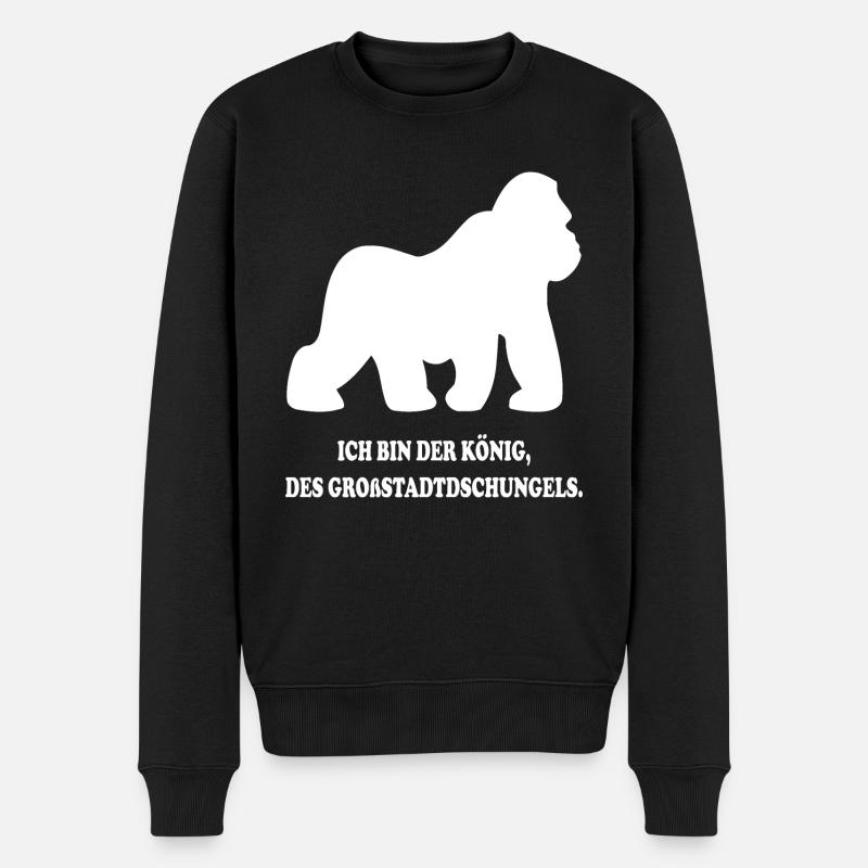 Großstadtdschungel - Männer Premium Bio Pullover - Schwarz