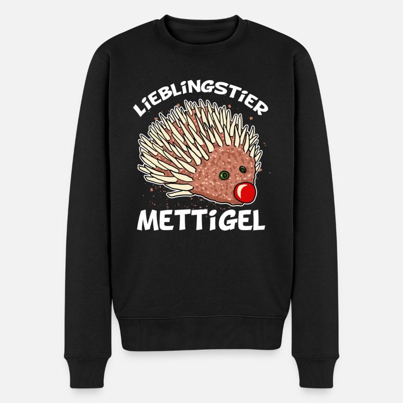 Lieblingstier Mettigel Hackfleisch Hack Igel - Männer Premium Bio Pullover - Schwarz