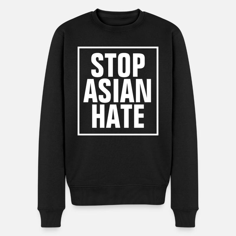 Stoppt asiatischen Hass - Asiatischer Antirassismus - Männer Premium Bio Pullover - Schwarz