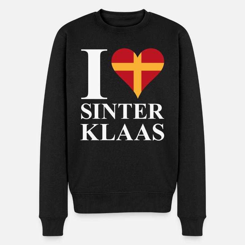 Ich liebe St. Nikolaus - Männer Premium Bio Pullover - Schwarz