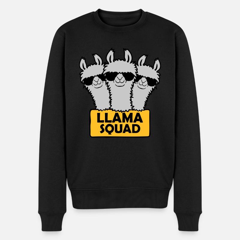 Conception de l’équipe Llama Squad - Pull Premium bio Homme - noir