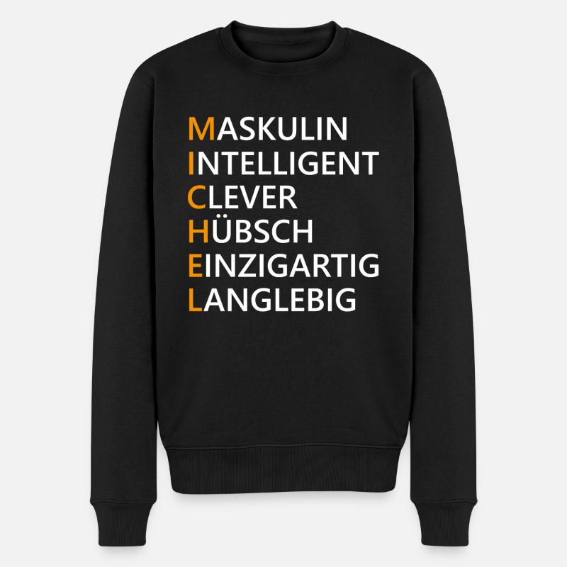 Michel Name Geschenk - Männer Premium Bio Pullover - Schwarz