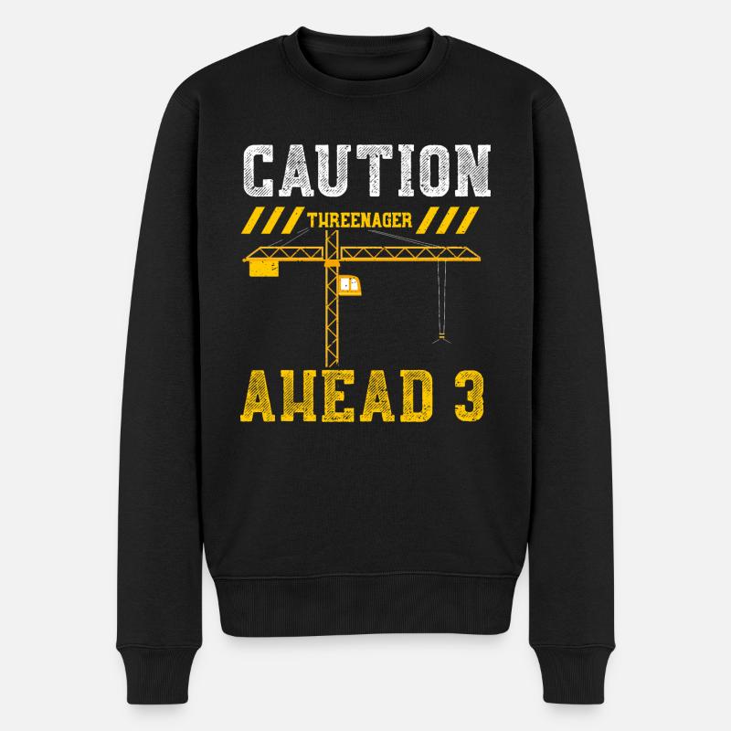 Caution Threenager ahead 3 - Men's Premium Organic Jumper - black