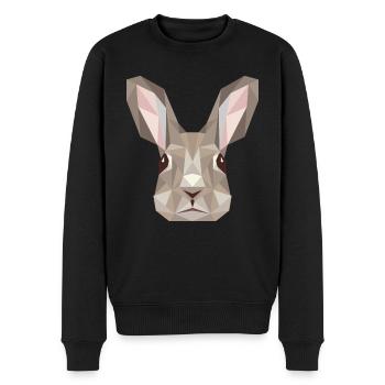Hasenkunst Puristische Tierwelt Tier Natur - Männer Premium Bio Pullover - Schwarz - Vorne - Nico (187cm)