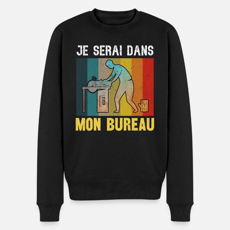 je serai dans mon bureau - Pull Premium bio Homme - noir