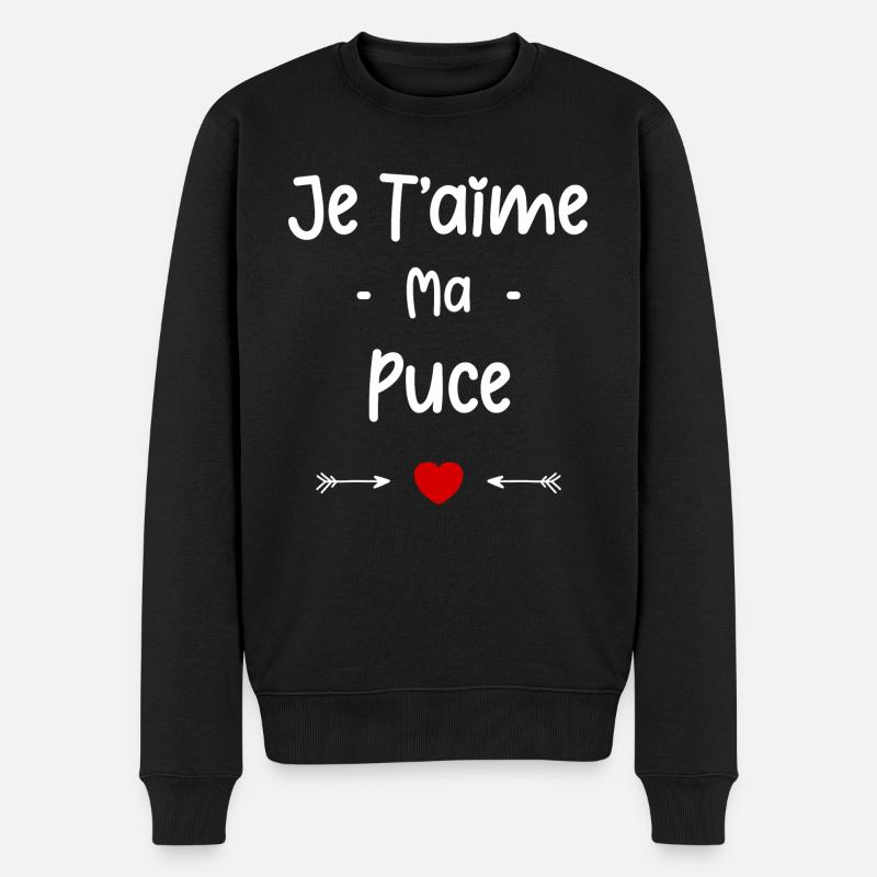 Je t'aime ma puce - Pull Premium bio Homme - noir