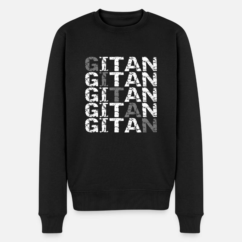 Gitan blanc et gris - Pull Premium bio Homme - noir