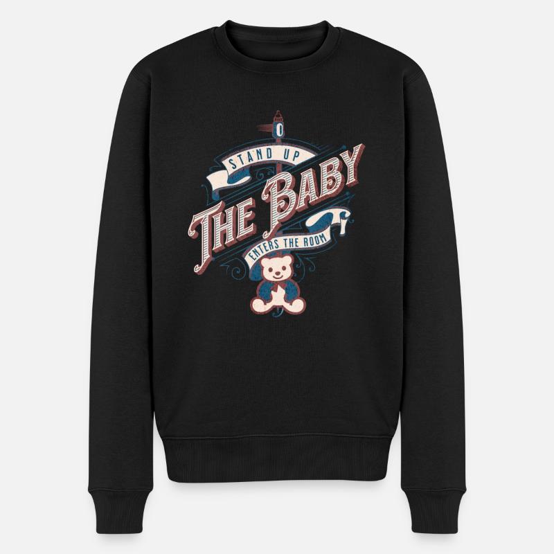 Bébé est là -Grossesse - Famille - Pull Premium bio Homme - noir