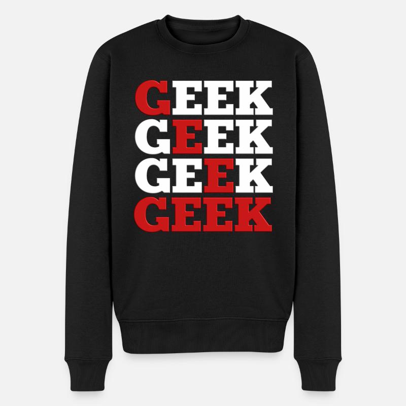 Geek - Männer Premium Bio Pullover - Schwarz