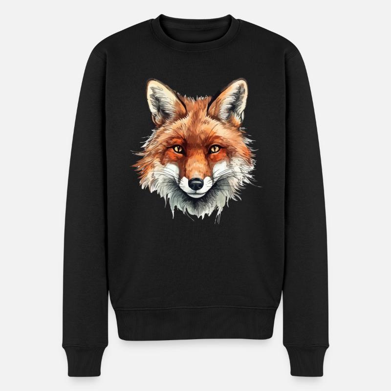 Naturfuchs - Männer Premium Bio Pullover - Schwarz