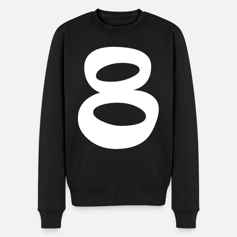 8 - Männer Premium Bio Pullover - Schwarz