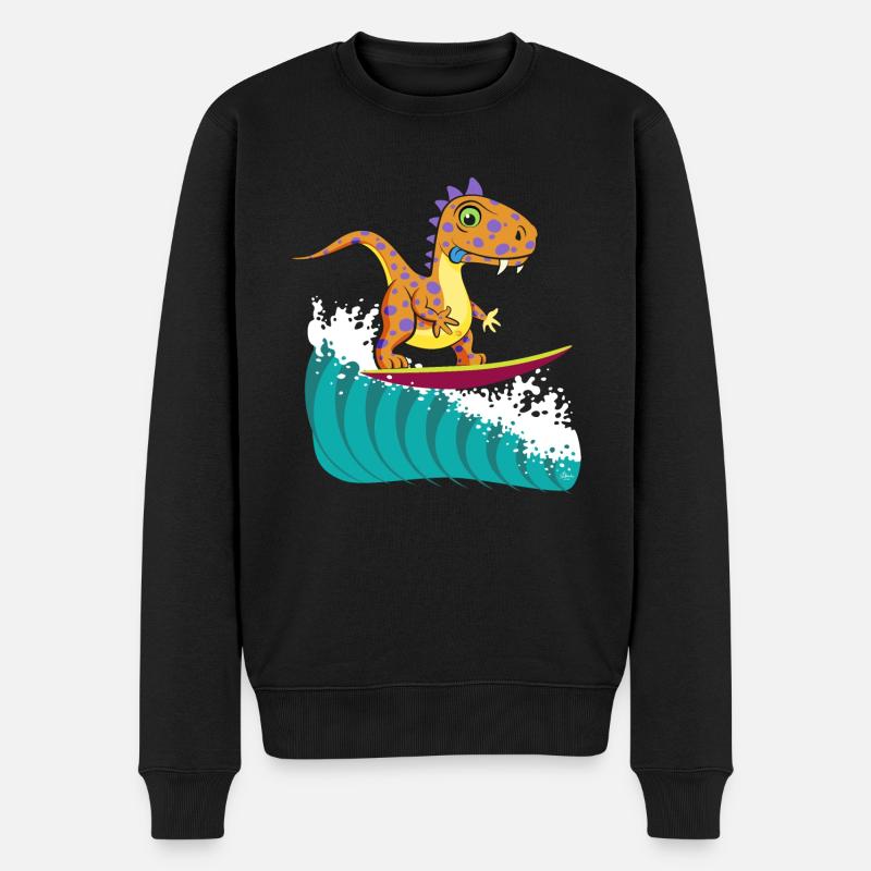 dino surf cool #2 - Pull Premium bio Homme - noir