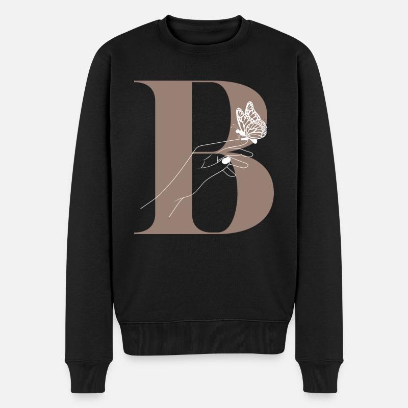 lettre b papillon magique - Pull Premium bio Homme - noir