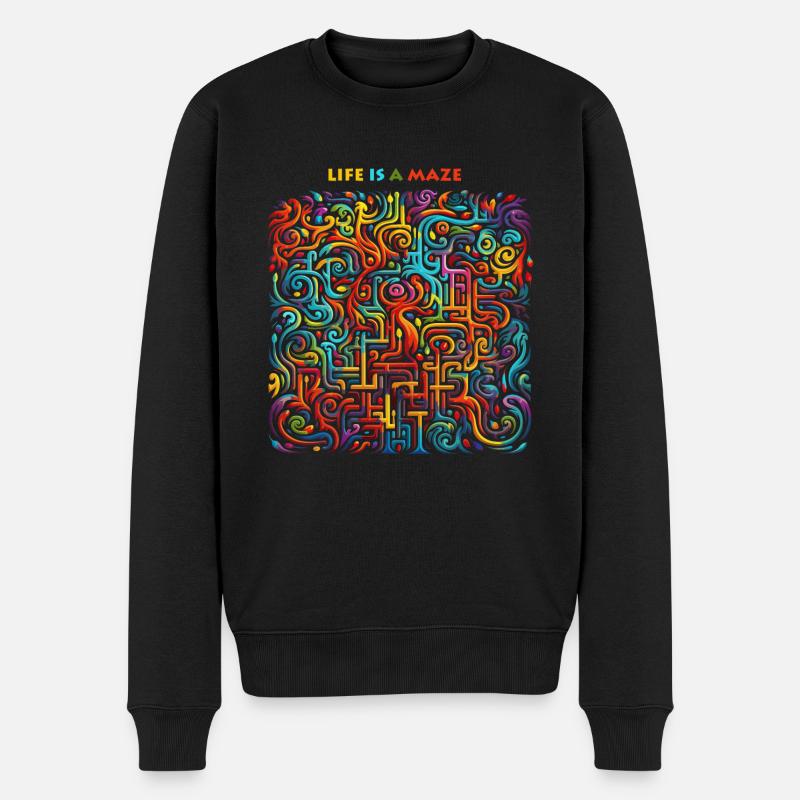 Life Is A Maze - Männer Premium Bio Pullover - Schwarz