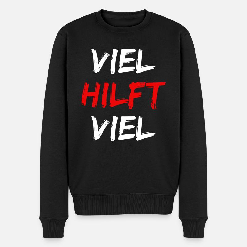 Beaucoup aide beaucoup - Pull Premium bio Homme - noir