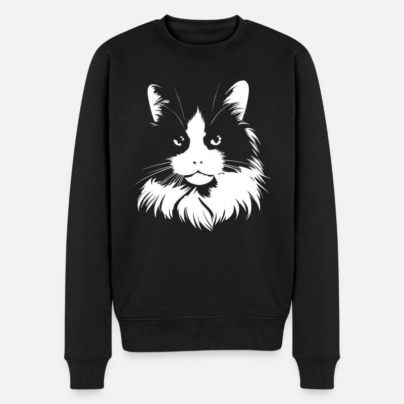 Chat, Motif De Chat - Pull Premium bio Homme - noir