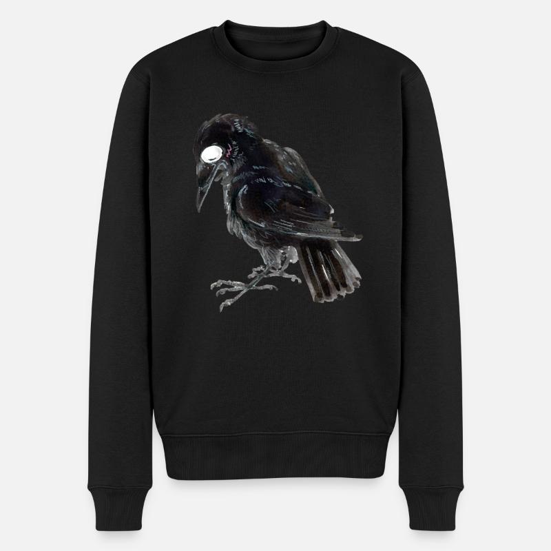 Rabenkrähe 3 - Männer Premium Bio Pullover - Schwarz