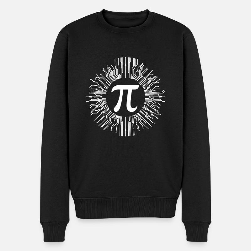 Pi Mathematische Zahl, Elektronische Schaltung - Männer Premium Bio Pullover - Schwarz
