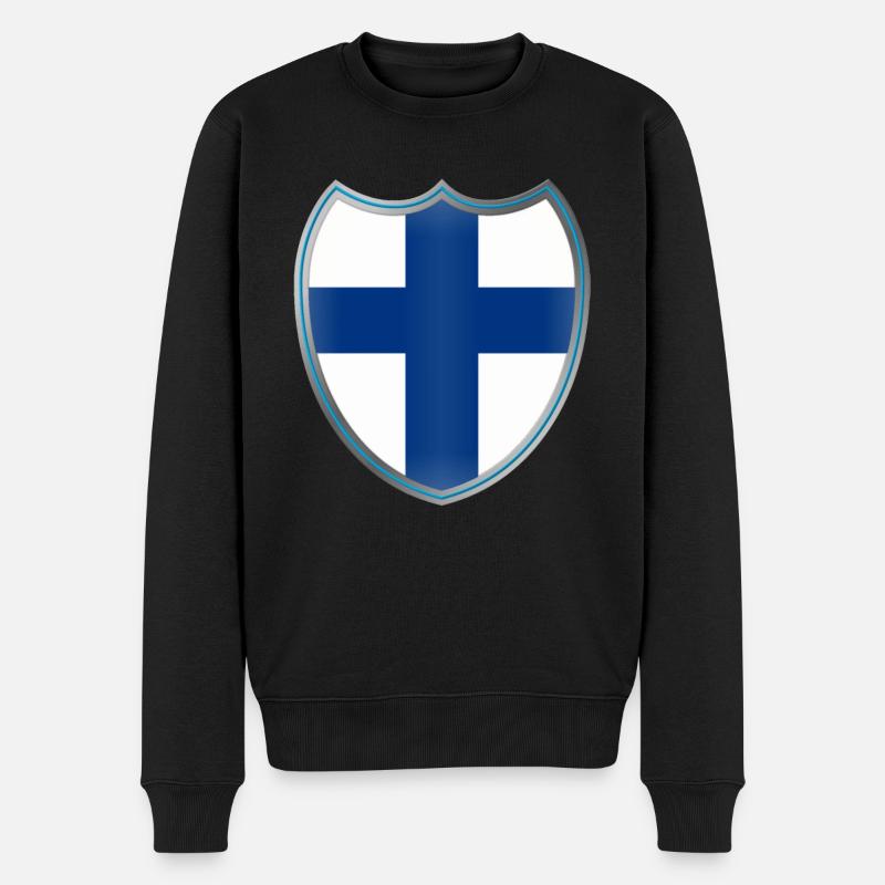 Finland (Finnland_Wappen) - Männer Premium Bio Pullover - Schwarz