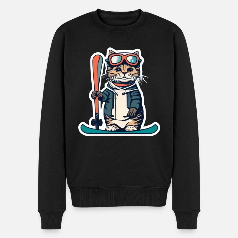 Snowboard - Männer Premium Bio Pullover - Schwarz